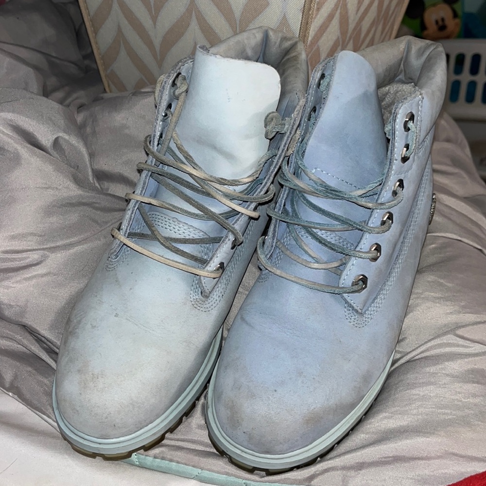 MENS 6.5 BLUE TIMBERLAND BOOTS OBO